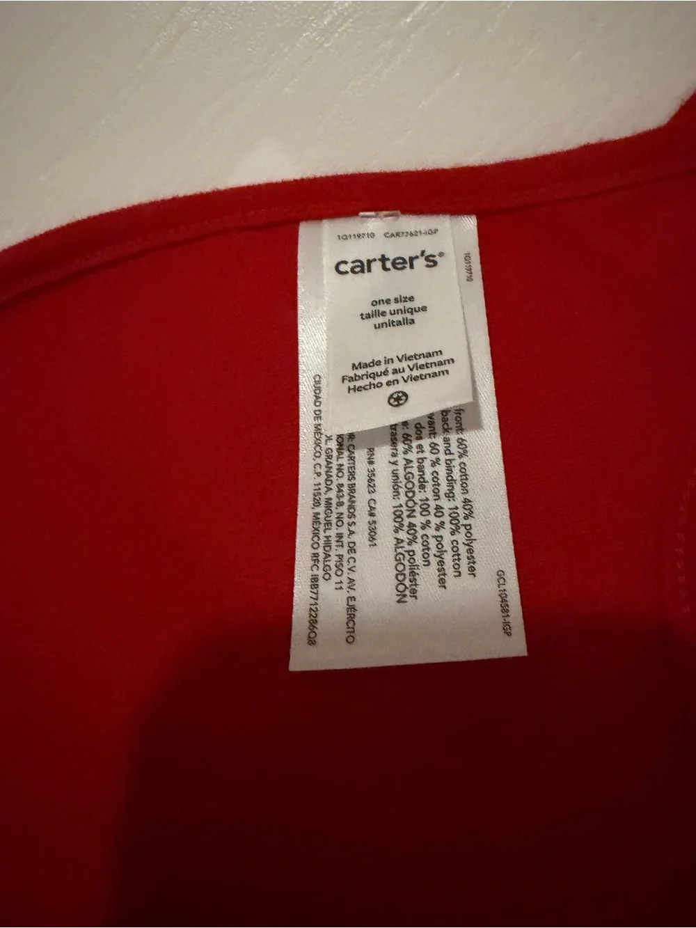 Carter's Bib with Red Trim and Valentine Print